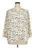 Fun2Fun 100% Polyester Print Ivory 3/4 Sleeve Blouse Size 2X - photo 1