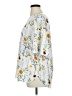 Remade 100% Polyester Floral White Short Sleeve Blouse Size XL - photo 5