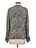 Carlisle 100% Silk Animal Print Silver Long Sleeve Silk Top Size 4 - photo 2