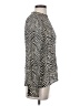 Carlisle 100% Silk Animal Print Silver Long Sleeve Silk Top Size 4 - photo 4
