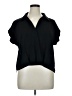 Pleione 100% Polyester Black Short Sleeve Blouse Size XL - photo 1