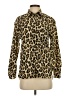 Zara 100% Cotton Animal Print Brown Long Sleeve Blouse Size S - photo 1