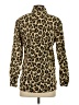 Zara 100% Cotton Animal Print Brown Long Sleeve Blouse Size S - photo 2