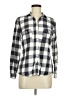 Old Navy Checkered-gingham Gray Long Sleeve Button-Down Shirt Size M - photo 1