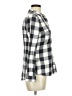 Old Navy Checkered-gingham Gray Long Sleeve Button-Down Shirt Size M - photo 4