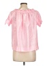 J.Crew 100% Silk Pink Short Sleeve Silk Top Size 10 (tall) - photo 2