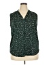 Beacon Polka Dots Green Sleeveless Blouse Size 2X - photo 1