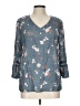 Fred David Teal 3/4 Sleeve Blouse Size L - photo 1