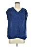 Lands' End 100% Polyester Stars Blue Short Sleeve Blouse Size 8 - photo 1