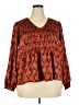 1.State 100% Polyester Red Long Sleeve Blouse Size 2X - photo 1