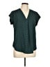 Fun2Fun 100% Polyester Polka Dots Teal Short Sleeve Blouse Size L - photo 1