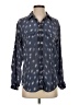Equipment Print Blue Long Sleeve Blouse Size XS - photo 1