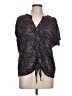 Greylin 100% Polyester Animal Print Brown Short Sleeve Blouse Size L - photo 1