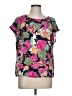 Lucy & Laurel 100% Polyester Floral Pink Short Sleeve Blouse Size L - photo 1