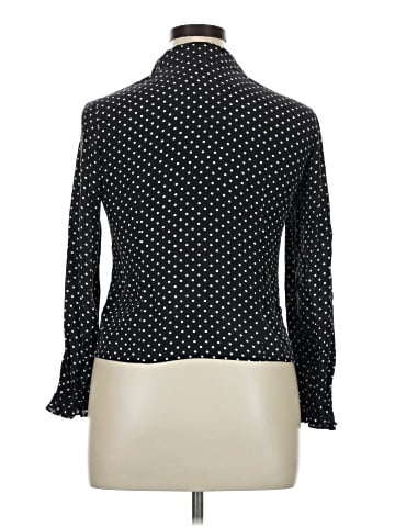 Petite Sophisticate Long Sleeve Silk Top (view 2)