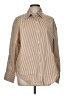 Express Stripes Tan Long Sleeve Button-Down Shirt Size M - photo 1