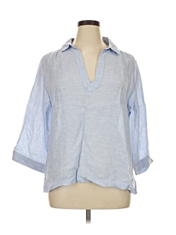 Sigrid Olsen 3/4 Sleeve Button-Down Shirt (view 1)