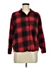 Old Navy 100% Cotton Plaid Red Long Sleeve Button-Down Shirt Size Med Petite - photo 1