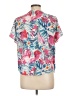 Life Style 100% Polyester Tropical Pink Short Sleeve Blouse Size L - photo 2