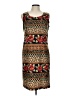 Kathie Lee 100% Polyester Print Brown Casual Dress Size 10 - photo 1