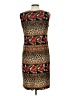 Kathie Lee 100% Polyester Print Brown Casual Dress Size 10 - photo 2