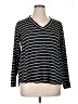 Molly & Isadora Stripes Black Long Sleeve Top Size 1X Plus - photo 1