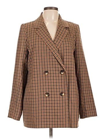 Madewell Caldwell Double-Breasted Blazer in Desert Check (view 1)