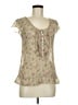 Mudd 100% Polyester Ivory Tan Short Sleeve Blouse Size M - photo 1