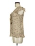 Mudd 100% Polyester Ivory Tan Short Sleeve Blouse Size M - photo 5