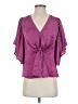 DKNY 100% Polyester Purple Short Sleeve Blouse Size S - photo 1