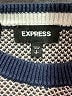 Express 100% Cotton Color Block Blue Pullover Sweater Size S - photo 7