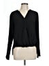 Remade 100% Polyester Black Long Sleeve Blouse Size L - photo 1