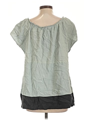Cotton Bleu Short Sleeve Blouse (view 2)