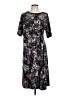 Cuddl Duds Print Black Casual Dress Size L - photo 1