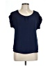 Mine 100% Polyester Blue Short Sleeve Blouse Size L - photo 1
