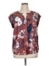 Daniel Rainn 100% Polyester Floral Brown Short Sleeve Blouse Size XL - photo 1