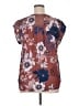 Daniel Rainn 100% Polyester Floral Brown Short Sleeve Blouse Size XL - photo 2