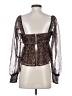 Lulus 100% Polyester Brown Long Sleeve Blouse Size S - photo 2
