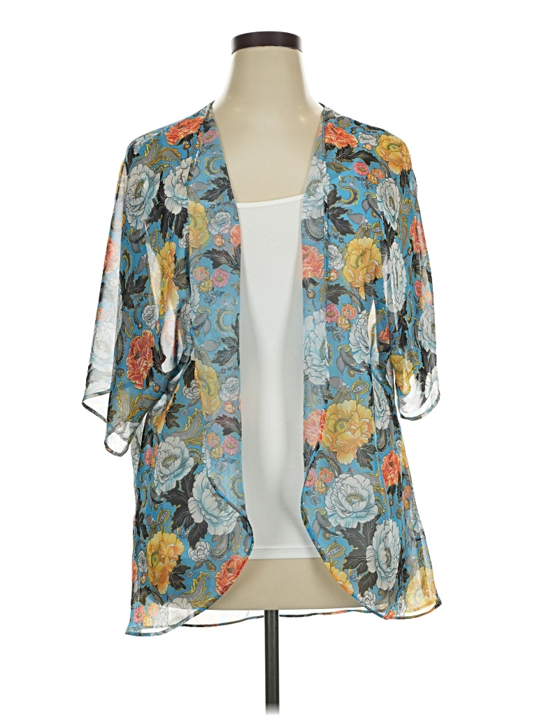 Pre-owned Unbranded Kimono In Gray
