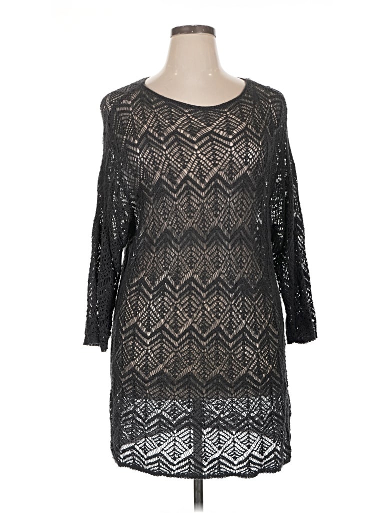 Pre-owned Jeanne Pierre 3/4 Sleeve Top In Black
