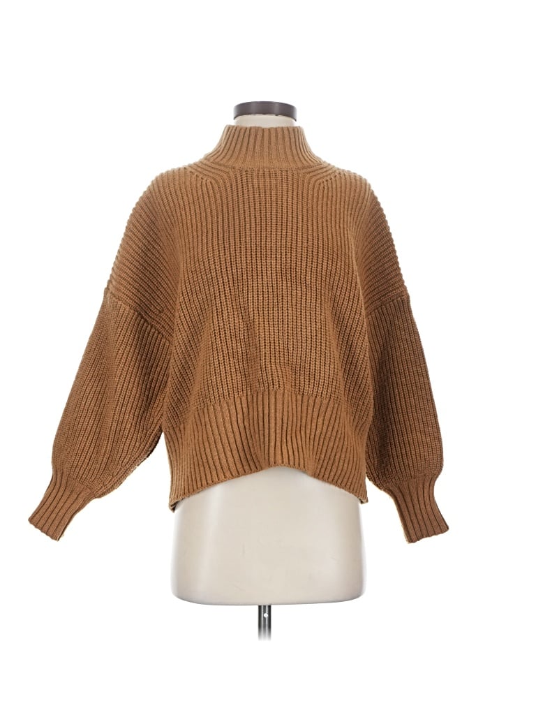 Pre-owned Free Assembly Turtleneck Sweater In Brown