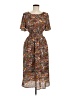 Hayden 100% Polyester Paisley Brown Casual Dress Size M - photo 1