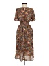 Hayden 100% Polyester Paisley Brown Casual Dress Size M - photo 2