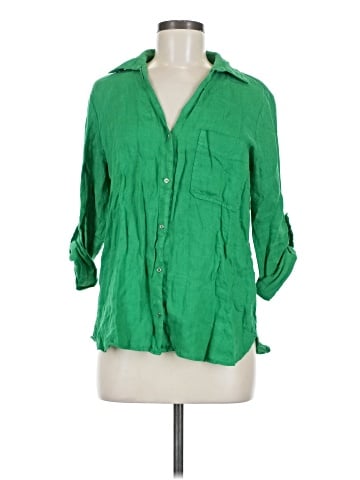 Zara 3/4 Sleeve Button-Down Shirt (view 1)