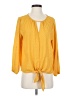 West Kei 100% Polyester Yellow 3/4 Sleeve Blouse Size S - photo 1