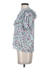 Zara Floral Teal Short Sleeve Blouse Size XS - photo 5
