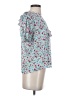 Zara Floral Teal Short Sleeve Blouse Size XS - photo 4