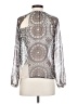 Charlie Jade 100% Silk Silver Long Sleeve Silk Top Size XS - photo 2
