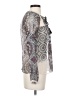 Charlie Jade 100% Silk Silver Long Sleeve Silk Top Size XS - photo 4