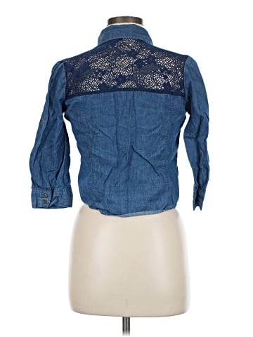 Almost Famous 3/4 Sleeve Button-Down Shirt (view 2)